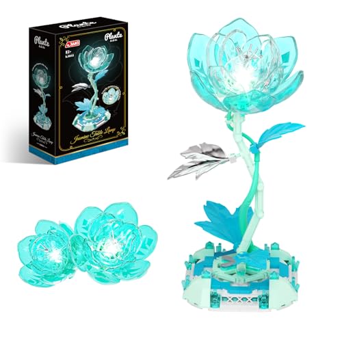 JAKI Jasmine Table Lamp Building Set with Light Princess Flower Desk Lamp Toy SetFlowers Jasmine Home Decor Birthday Gifts for Adults Women Boys Girls 812 - Image 1