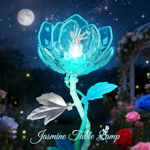 JAKI Jasmine Table Lamp Building Set with Light Princess Flower Desk Lamp Toy SetFlowers Jasmine Home Decor Birthday Gifts for Adults Women Boys Girls 812 - Image 5