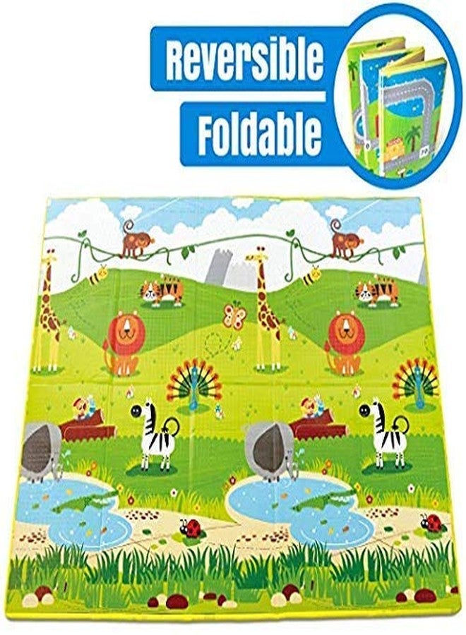 GION Reversible Baby Crawling Mat Double-Sided - Soft Thick Waterproof Educational Alphabet Numbers Fruits Animals Play Mat Safe Foldable Floor Pad for Baby Play Area (1Pcs) - Image 4