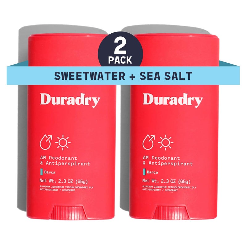 Duradry Clinical-Strength Antiperspirant Deodorant for Women and Men â€“ Clean Formula with Natural Ingredients for Odor and Excessive Sweat Protection â€“ Barca (SweetWater + Sea Salt) - pack of 2 - Image 1