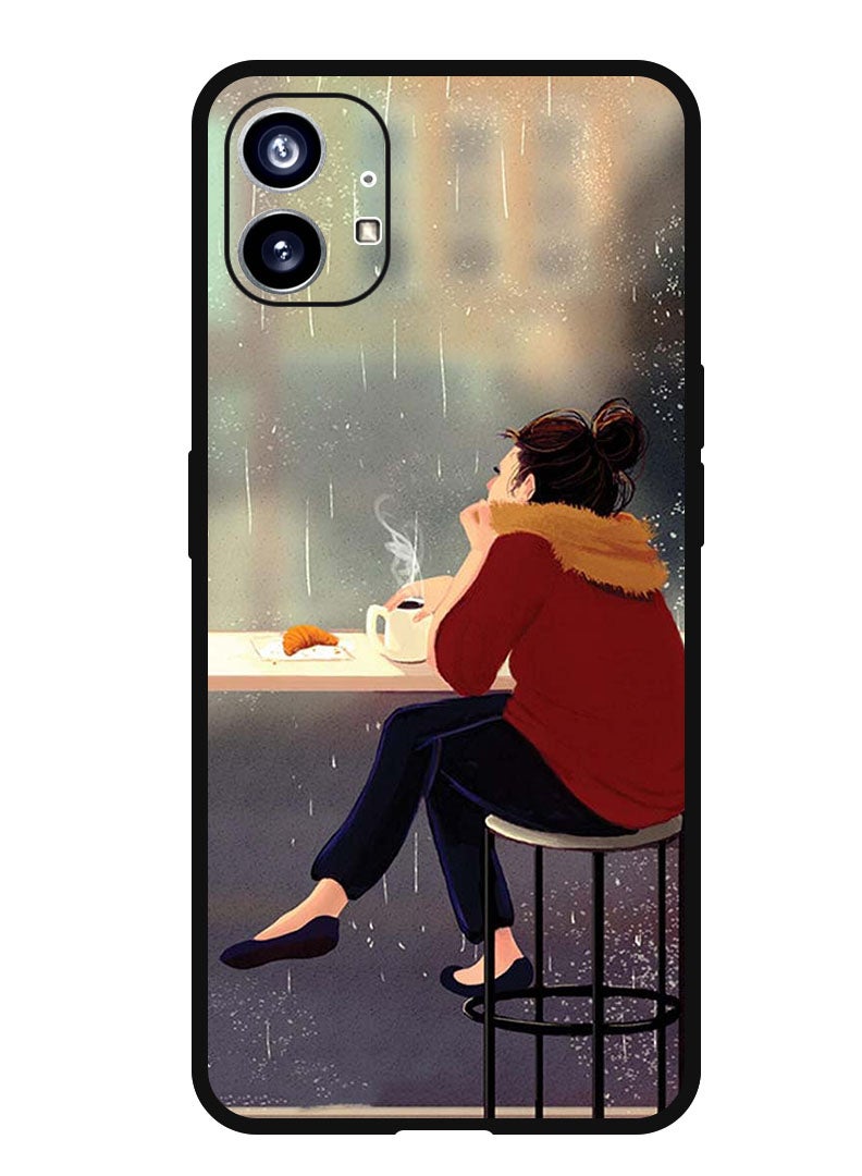 Theodor Protective Case Anti Scratch Shock Proof Bumper Cover For Nothing Phone 1 Sipping Coffee - Image 1