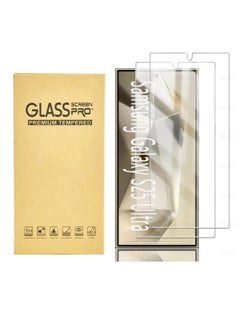 2 Pack Glass Screen Protector for Samsung Galaxy S25 Ultra 【Support Fingerprint Unlock】, HD High definition transparent anti-scratch, no bubbles, easy to instal