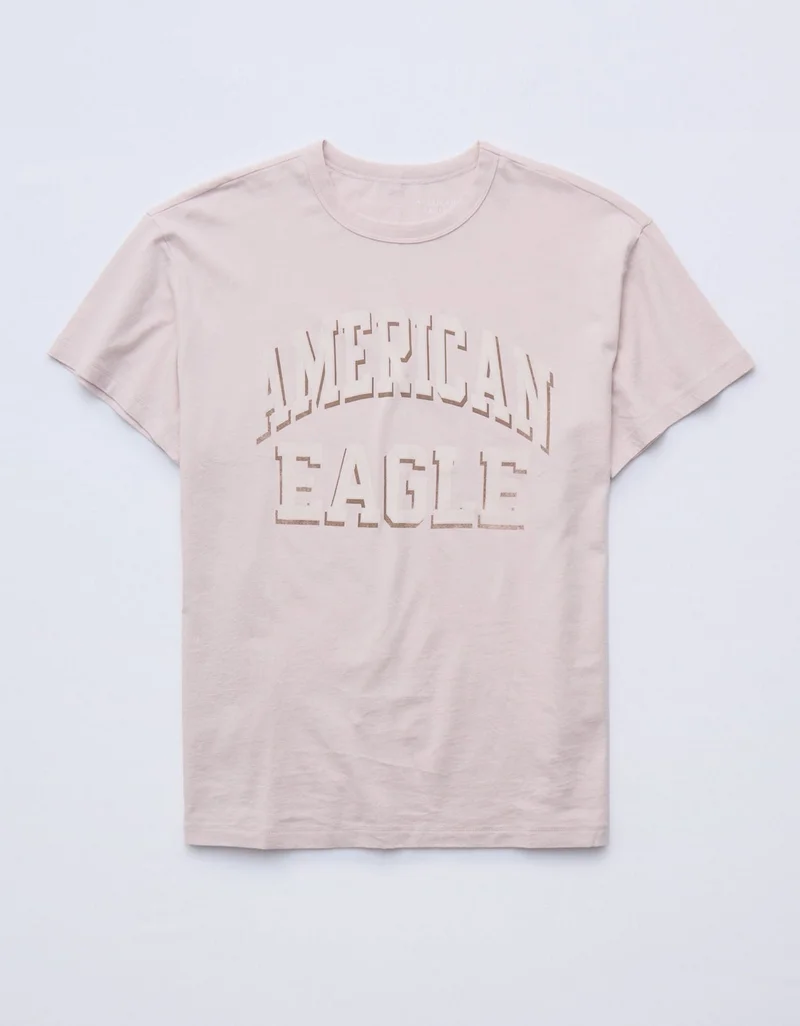 American Eagle  AE Boyfriend Logo Graphic T-Shirt for Women | Best Price UAE
