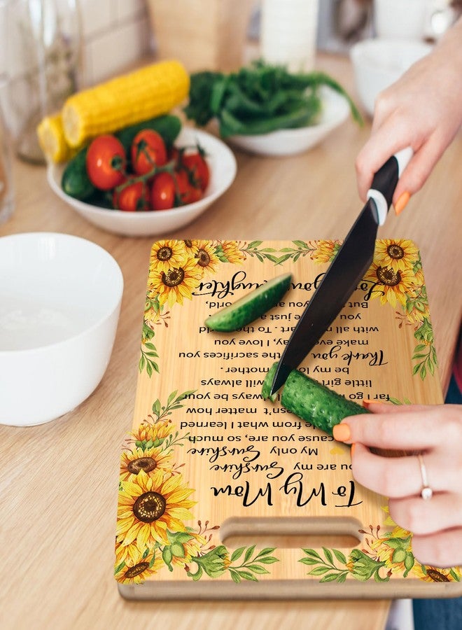 Nitial Gifts for Mom Birthday Sunflower Cutting Board with Utensil Set for Mother from Daughter Son, Gift for Mother's Day - Image 4
