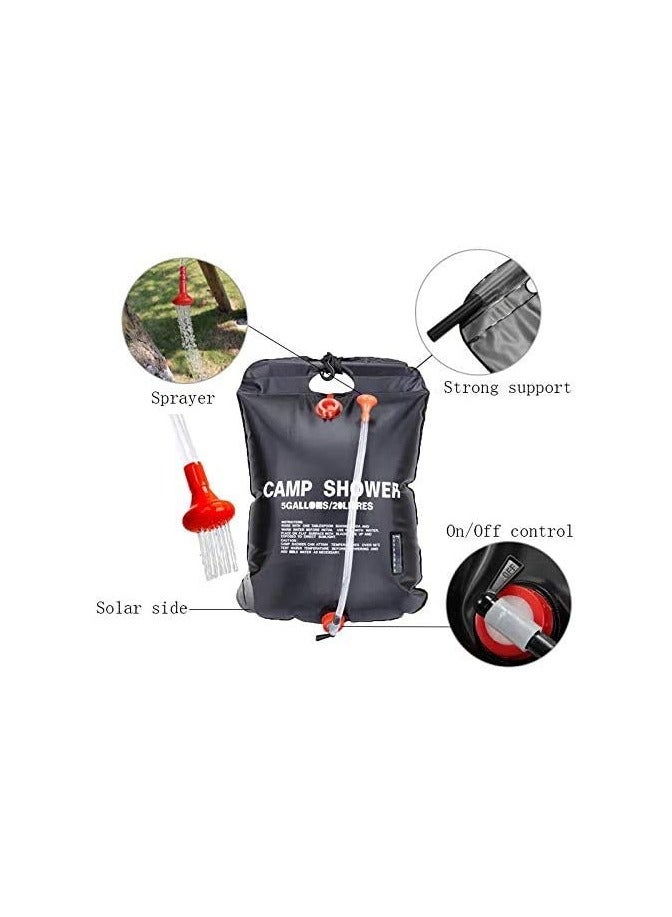 بروماس حقيبة استحمام بالطاقة الشمسية للتدفئة الشمسية والتخييم مع درجة حرارة الماء الساخن (أسود) - Image 5