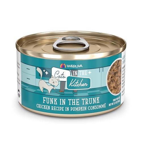 Weruva Cats in The Kitchen, Funk in The Trunk with Chicken in Pumpkin Consomme Cat Food, 3.2oz Can (Pack of 24) - Image 1
