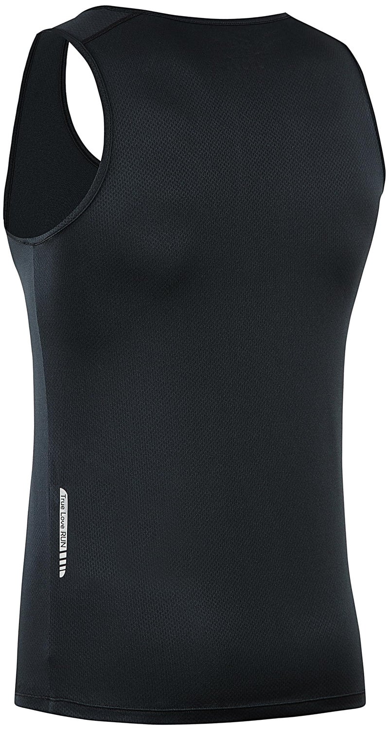 TLRUN Men's Running Tank Top Ultra Lightweight Marathon Singlet Shirts Dry Fit Workout Sleeveless T-Shirts(Small Black) - Image 3