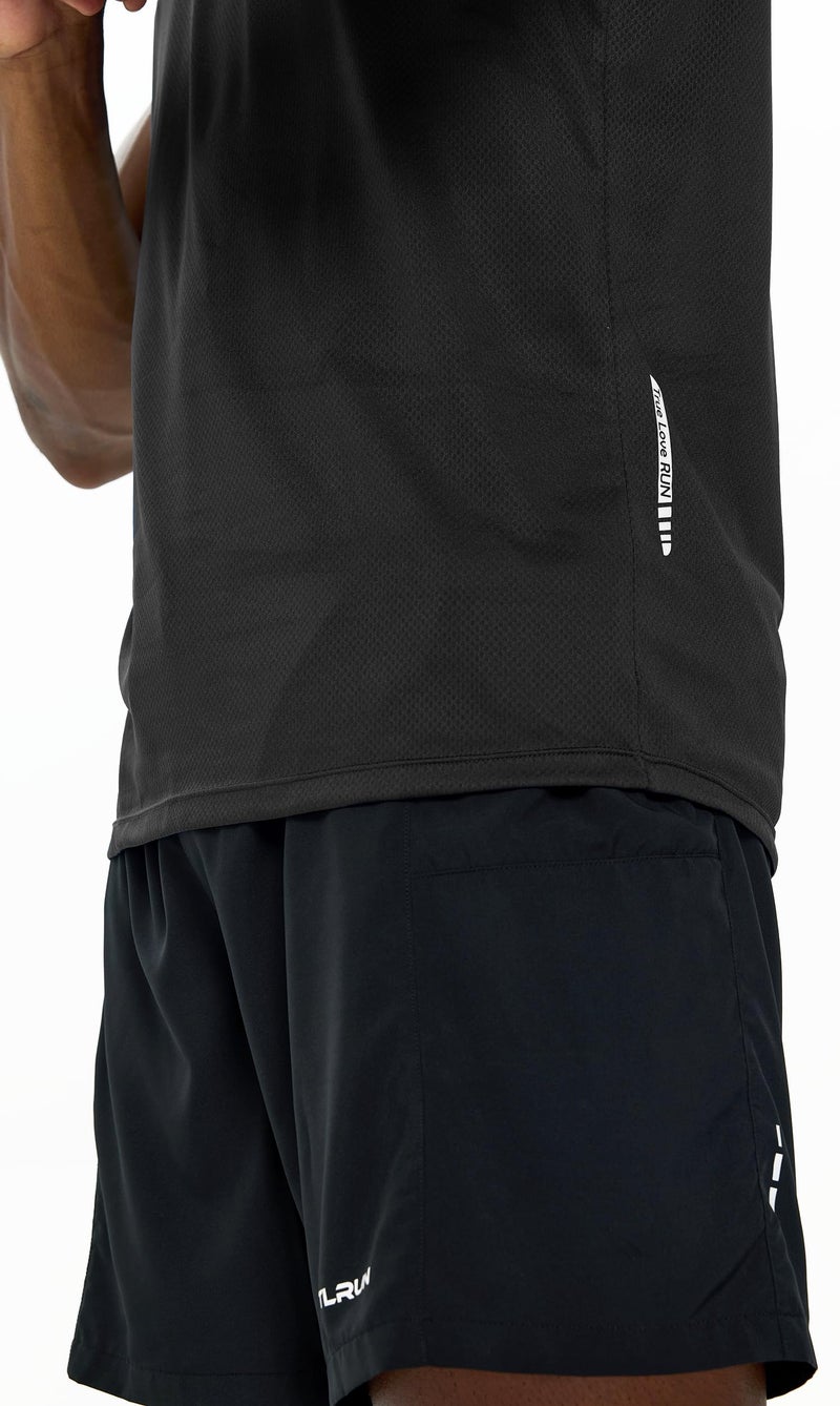 TLRUN Men's Running Tank Top Ultra Lightweight Marathon Singlet Shirts Dry Fit Workout Sleeveless T-Shirts(Small Black) - Image 2