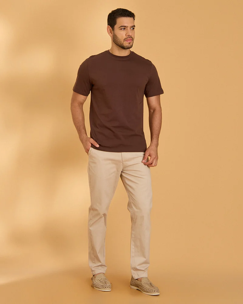 REDTAG Men Beige Chino Trousers