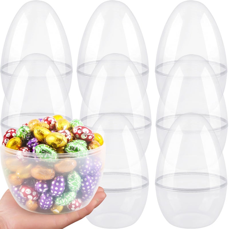 Restroma 8 Pack 10 Inch Giant Transparent Easter Eggs Jumbo Clear Easter Eggs Empty Plastic Surprise Eggs Fillable for Easter Basket Stuffers Party Decoration - Image 3