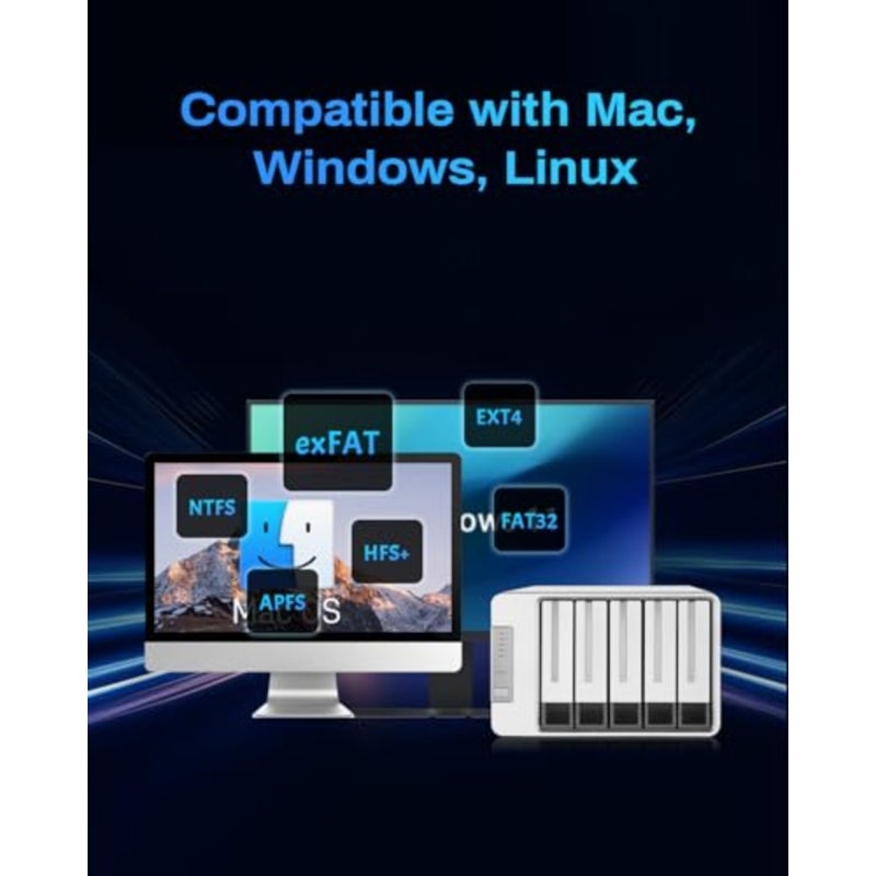 D5-310 5-Bay Hardware RAID Enclosure, USB-C, 120TB, Diskless RAID 5/0/1/10 and hot spare, up to 120TB and 220MB/s, plus temperature-controlled cooling and free backup software. - Image 5