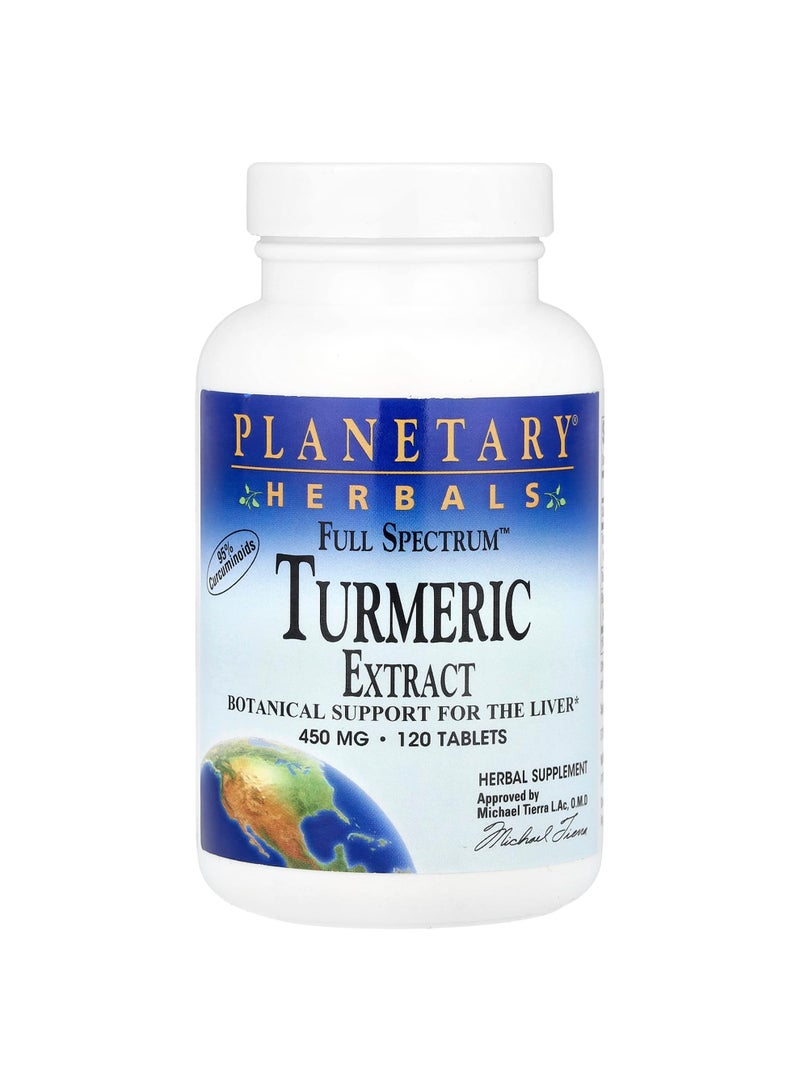 PLANETARY HERBALS Full SpectrumTurmeric Extract , 450 mg, 120 Tablets