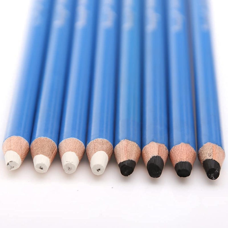 URBAN BOX 8 Pieces Artists Sketching Soft Pastel Pencils Sets Portrait Black White Highlight Charcoal Pencils for Limners Students Beginners Drawing Blending Painting Coloring School Office Use - Image 4