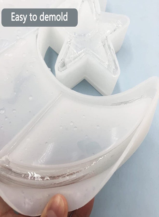 AFUNTA 2 PCS Star Moon Shelf Mold, AFUNTA Moon Resin Tray Mold Epoxy Resin Molds for DIY Jewelry Organizer Storage Rack Display Rack Home Decoration Crafts - Image 4