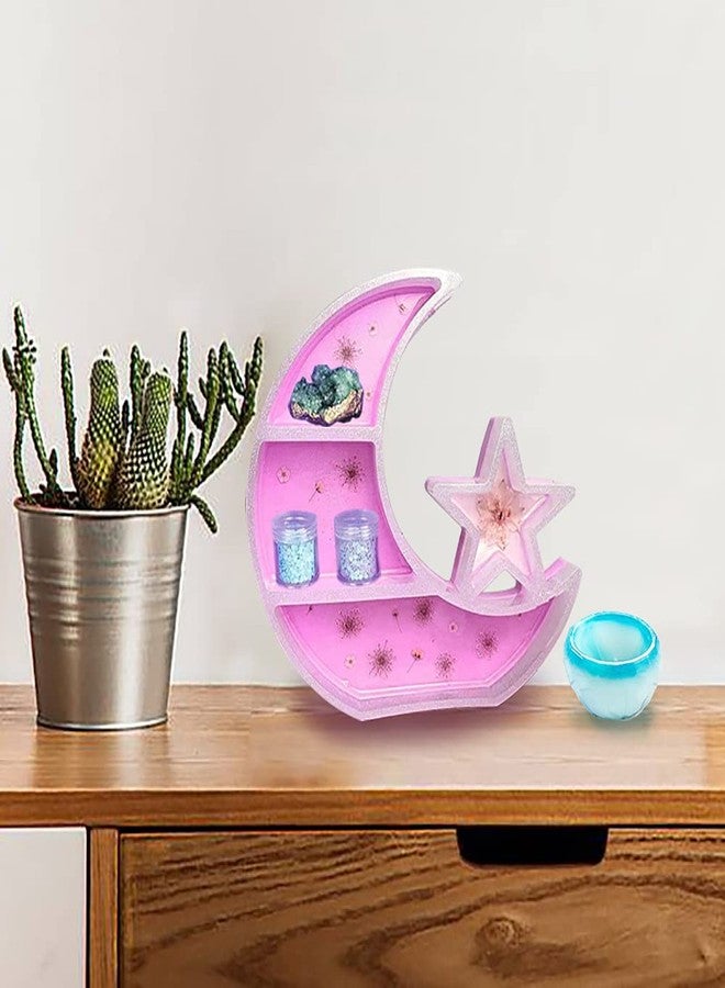 AFUNTA 2 PCS Star Moon Shelf Mold, AFUNTA Moon Resin Tray Mold Epoxy Resin Molds for DIY Jewelry Organizer Storage Rack Display Rack Home Decoration Crafts - Image 5