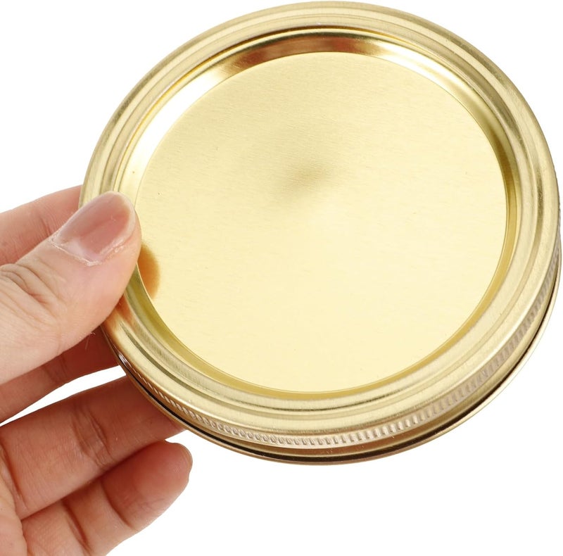VICASKY Metal Wide Mouth Canning Jar Lids 86mm Tinplate Leak-proof Storage Covers, 12pcs Set of Mason Jar Metal Caps for Home Canning and Food Preservation - Image 4