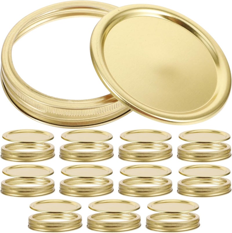 VICASKY Metal Wide Mouth Canning Jar Lids 86mm Tinplate Leak-proof Storage Covers, 12pcs Set of Mason Jar Metal Caps for Home Canning and Food Preservation - Image 1