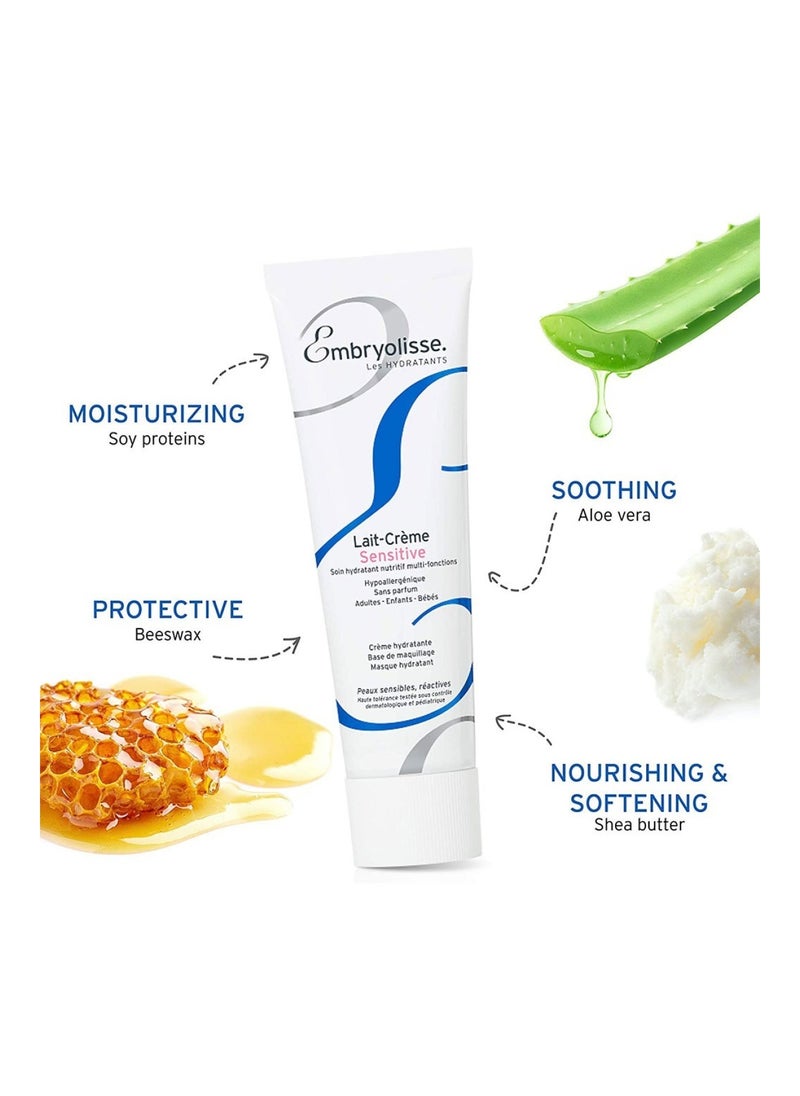 Lait-Creme Sensitive Fragrance Free Daily Moisturizer Cream For Face And Body 100 ml