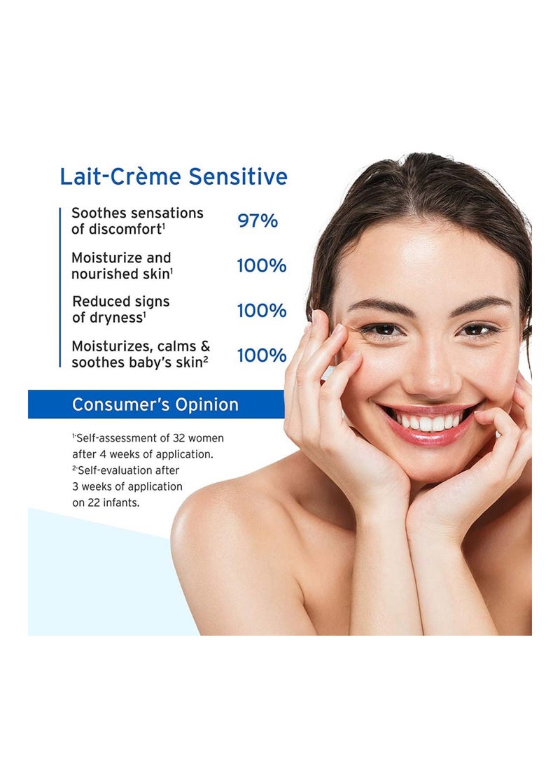 Lait-Creme Sensitive Fragrance Free Daily Moisturizer Cream For Face And Body 100 ml