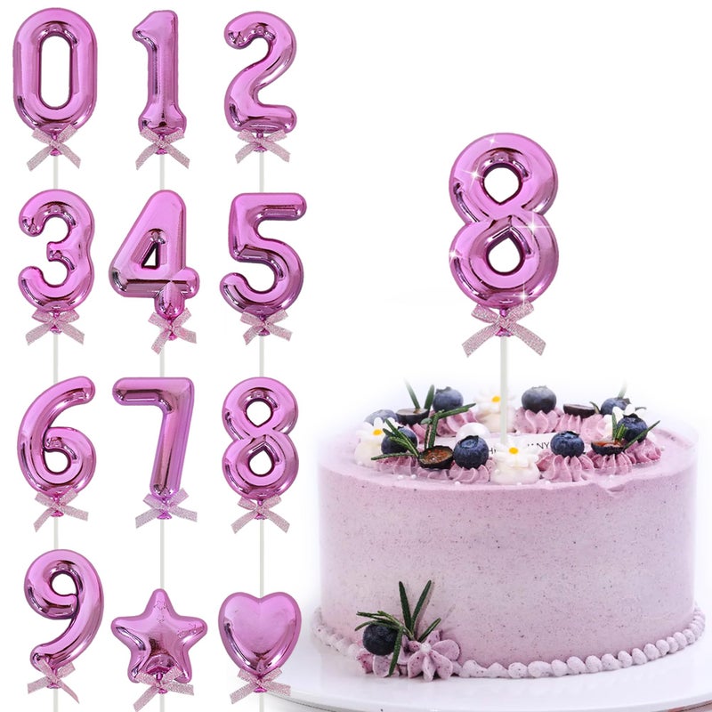 بيشيدا Beishida 3d عدد الكعكة Topper Hot Pink 8 أرقام عيد ميلاد سعيد Topper 18th 30th 40th Cake Cake Toppers for Party Wedding Anniversary Decorations - Image 1