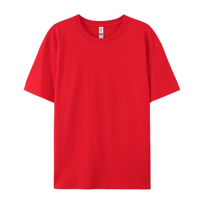 Caribbean 79000-180G Pure Cotton Round Neck Short-Sleeved T-Shirt Trendy Loose And Printable - Image 1