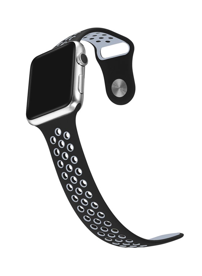 ترامكس سوار بديل لساعة أبل سلسلة 1/2/3 38 مم أسود/ رمادي - Image 4