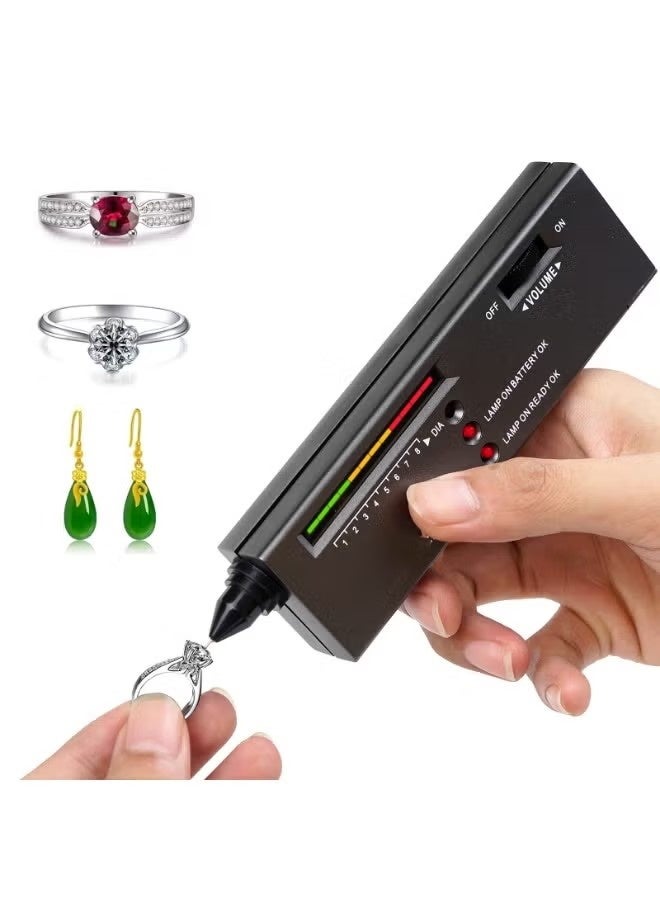 جهاز فحص الأحجار الكريمة والمويسانيت المحمول Diamond Selector II، مزود ببطارية داخلية، قم بإزالة الغلاف الواقي للبطارية وأدخلها قبل الاستخدام، قلم فحص احترافي للأحجار الكريمة والمجوهرات - Image 5