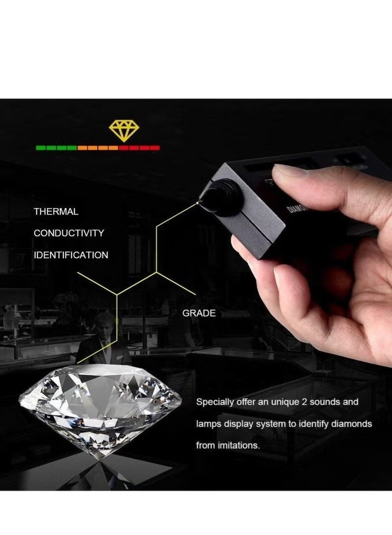 جهاز فحص الأحجار الكريمة والمويسانيت المحمول Diamond Selector II، مزود ببطارية داخلية، قم بإزالة الغلاف الواقي للبطارية وأدخلها قبل الاستخدام، قلم فحص احترافي للأحجار الكريمة والمجوهرات - Image 2