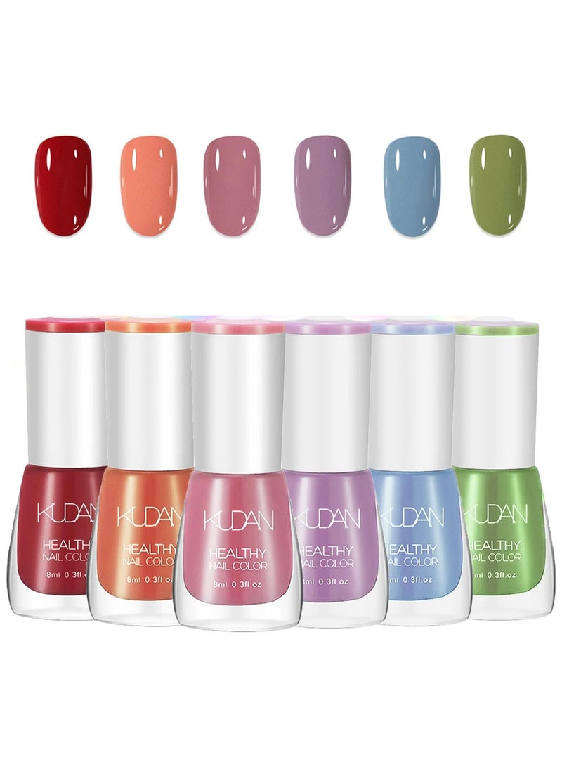 Nail Polish Set, Quick Dry & Long Lasting Nail Varnish, Non-Toxic Water Based Holographic Nail Polish, No Need UV Nail Polish Kit Gifts for Women Girl (Multicoloured) - Image 1