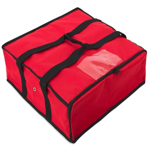 Summit Ridge Insulated Food Delivery Bag | 20x20 Pizza Bags for Delivery, Zippered with Ventilation and Receipt Pocket for DoorDash, Uber Eats, Instacart Delivery (Red) - Image 5