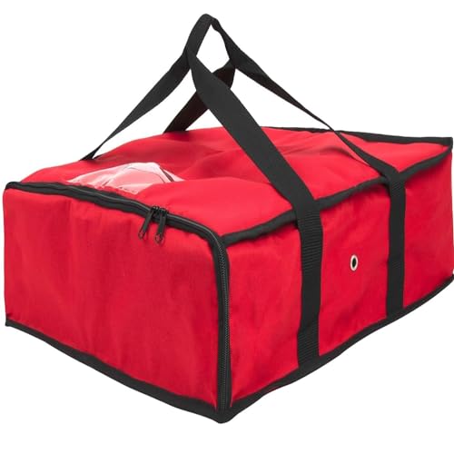 Summit Ridge Insulated Food Delivery Bag | 20x20 Pizza Bags for Delivery, Zippered with Ventilation and Receipt Pocket for DoorDash, Uber Eats, Instacart Delivery (Red) - Image 4