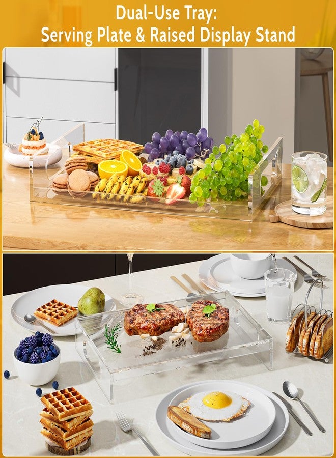 HELPLEX Acrylic Cutting Board with Counter Lip - Set of 3 Clear Non-Slip Chopping Boards and Cutting Boards for Kitchen Countertop, 17.5x13.5 & 16x12 + 8x12 Tray, Gift for Home Cooks - Image 5