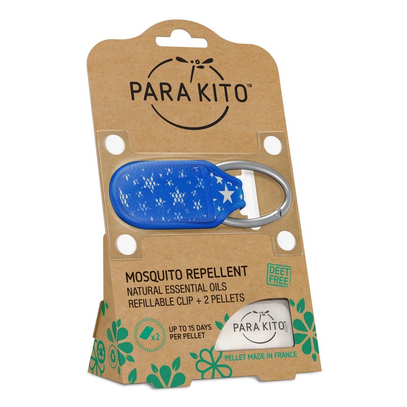 Para'Kito - طارد البعوض قابل لإعادة التعبئة مع مشبك + 2 حبيبات (نجوم زرقاء) - Image 4