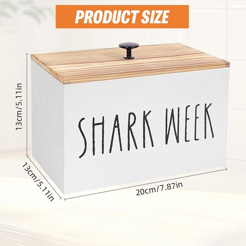 HASTHIP Tampon Holder Storage Box for Bathroon, Girls Stuff Storage Box with Lid, Wooden Desk Organizer Box Utility Storage Box (20x13x13cm) - Image 2