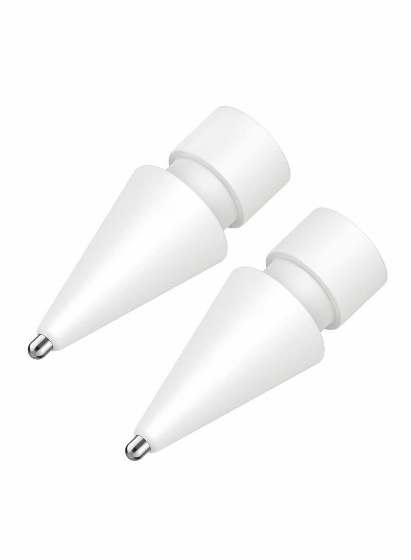 Excefore Replacement Tips for Apple Pencil, 2 Pack Compatible with Apple Pencil 2nd Gen and 1st Gen, No Wear Out Fine Point Precise Control Pen Like Nibs for Apple Pencil (White 1.3mm) - Image 1
