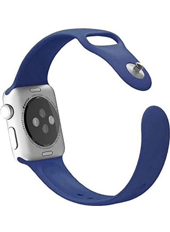 NIBEMINENT Replacement Silicone Strap For Apple Smartwatch 38-40mm Blue - Image 2