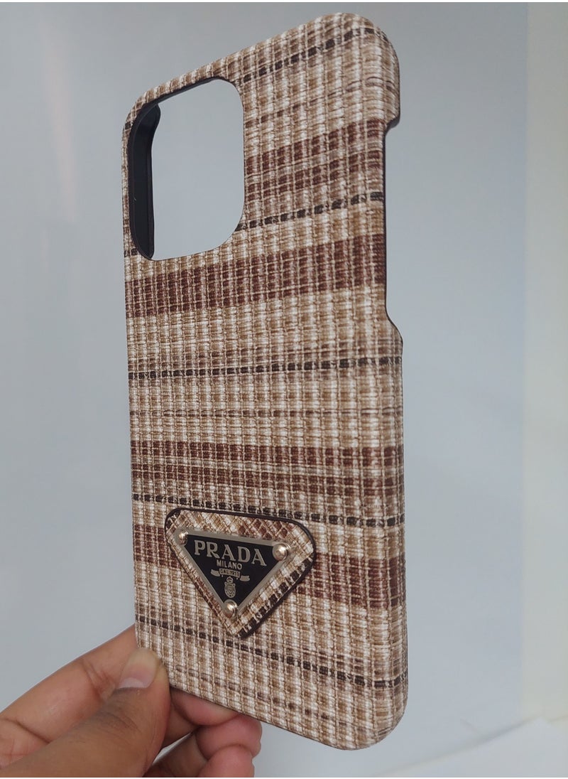 Prada IPhone 12 Pro Max Case With Stylish Prada Design Brown Colour