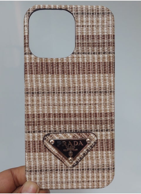 Prada IPhone 12 Pro Max Case With Stylish Prada Design Brown Colour