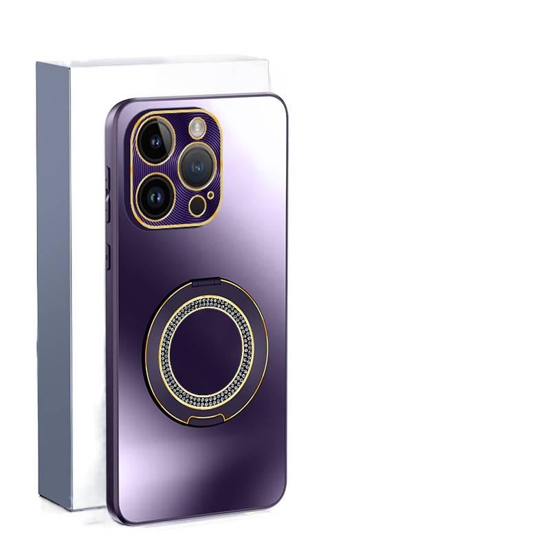 PC Protective Case for iPhone 14 / 14 Plus / 14 Pro / 14 Pro Max with Drop Protection and Ultra-Thin plus Shockproof plus Sparkle Diamond Ring plus AG Matte Finish in Purple - Image 1