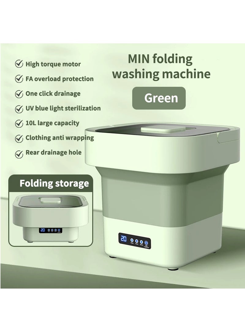 Hihonor Portable Washing Machine Mini Washer, 10L Upgraded Large Capacity Foldable Washer Deep Cleaning for Underwear, Baby Clothes, Small Items,Suitable for Apartments, Dormitories, Hotel  - Image 1