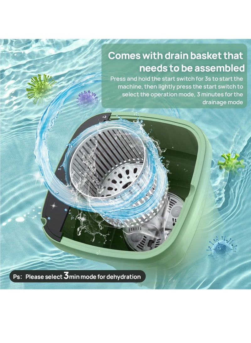 Hihonor Portable Washing Machine Mini Washer, 10L Upgraded Large Capacity Foldable Washer Deep Cleaning for Underwear, Baby Clothes, Small Items,Suitable for Apartments, Dormitories, Hotel  - Image 2
