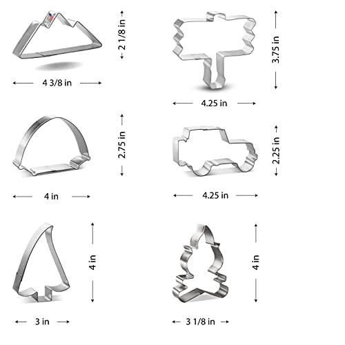 Foose Cookie Cutters Mountain Camping 6 Pc Set with Recipe Card, Made in USA - Image 4