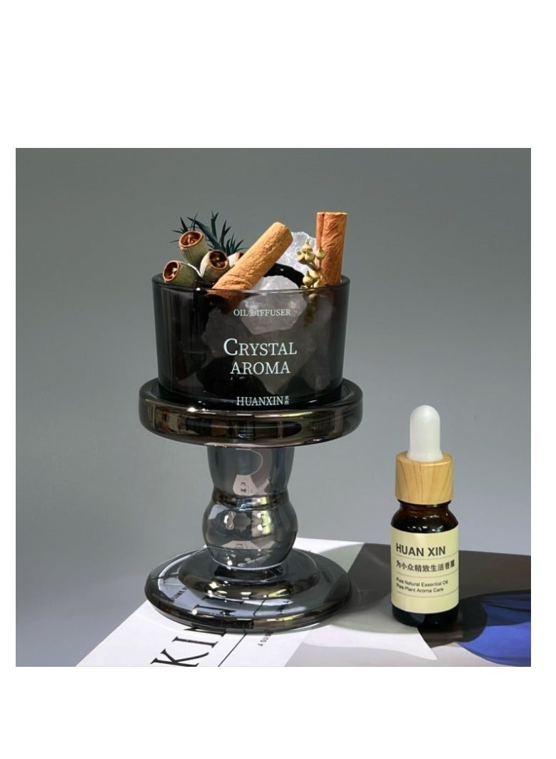 ناشر عطري من القصب مصنوع من حجر الكريستال وزهور مجففة وزيوت عطرية لتزيين المنزل والمكتب - Image 1