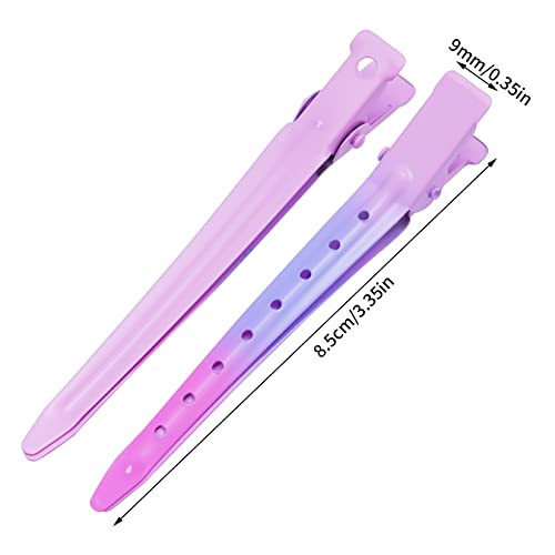 Bantoye 24 Packs Duck Bill Clips, Bantoye 3.35 Inches Rustproof Metal Alligator Curl Clips with Holes for Hair Styling, Hair Coloring, Gradient Pink - Image 2