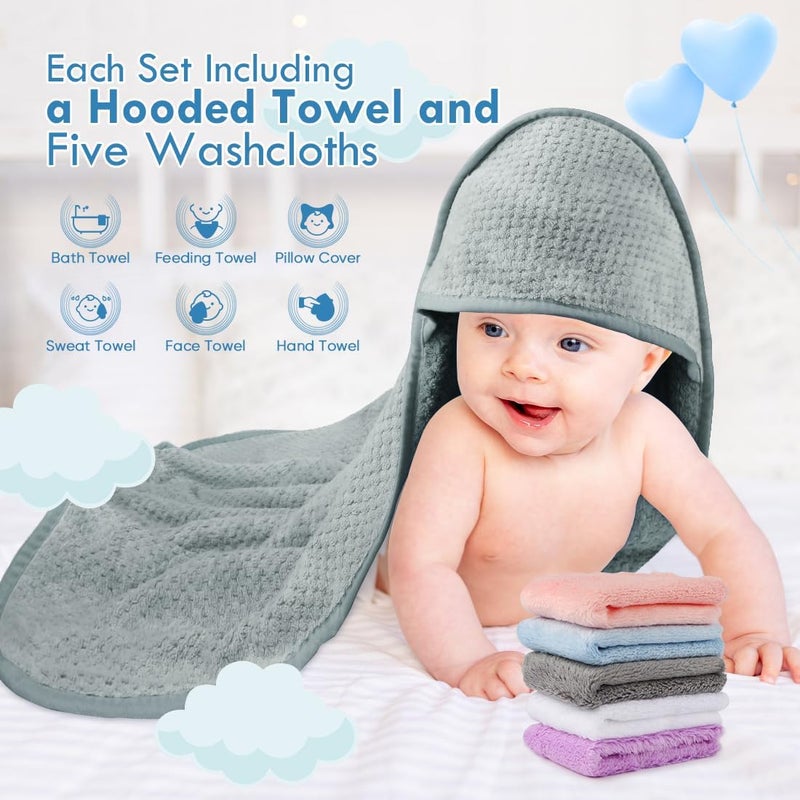 Orighty Baby Hooded Towel Set with Washcloths - Image 3