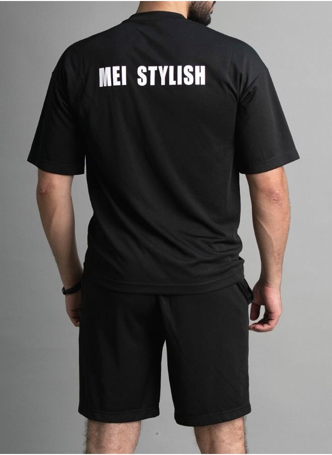 Men T-Shirt And Shorts Set Suitable For Indoor And Outdoor