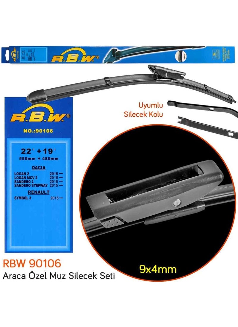 RBW 90106 Renault Symbol 3 2015- Front Wiper Set  - Image 2