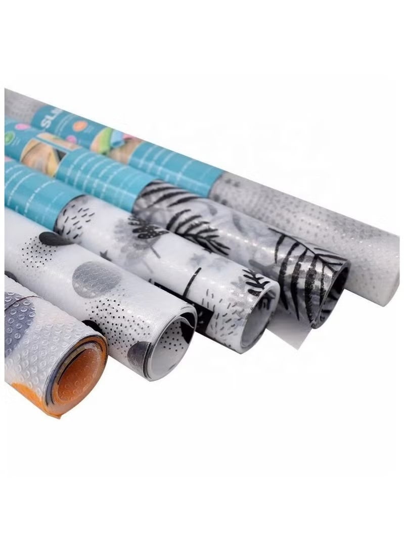 رول مفرش سيليكون لرفوف و أدراج المطبخ و الدواليب والمكاتب قابل للغسيل بخامة عالية الجودة بمقاس 45سم *500 سم متعدد الالوان والاشكال - Image 4