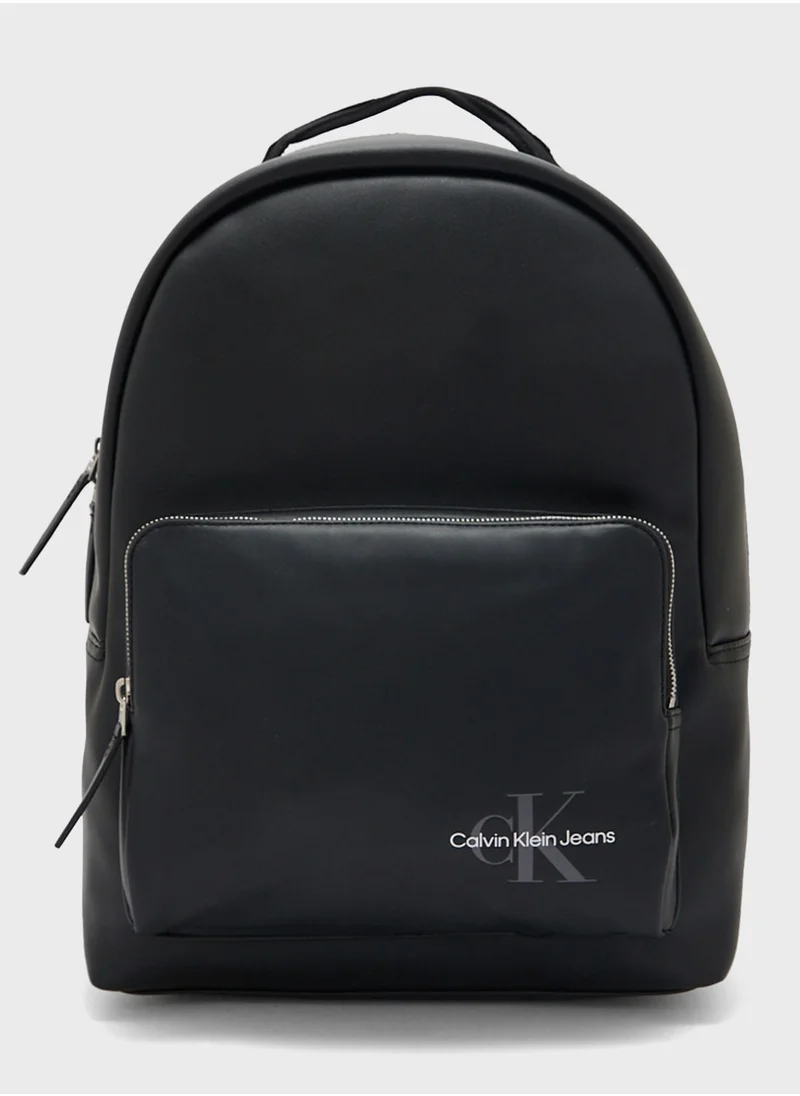 Calvin Klein Jeans Monogram Front Pocket Zip Backpack