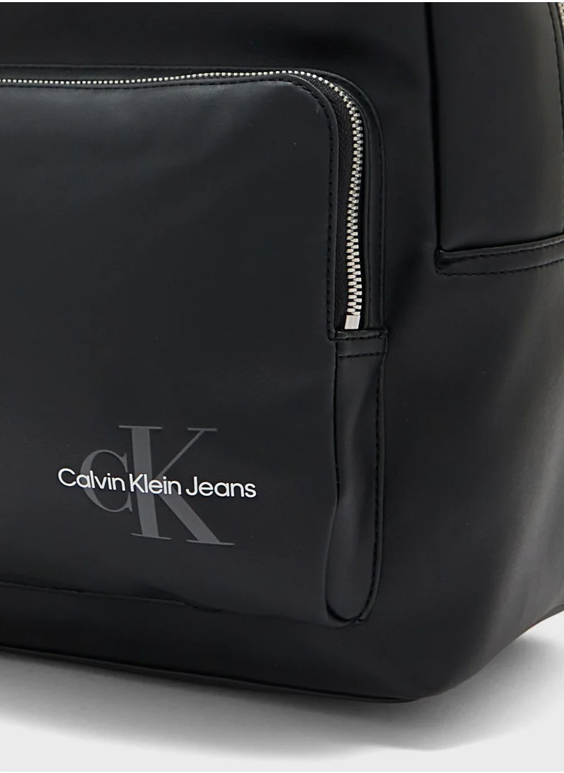 Calvin Klein Jeans Monogram Front Pocket Zip Backpack